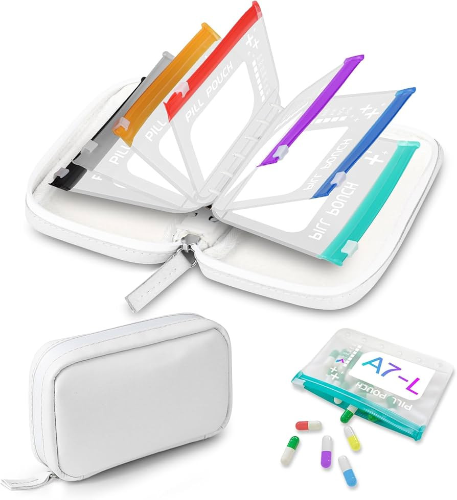 A7-L Water-Proof Pill Pouch Set， Large Pill Organizer, BPA Free, A7-L Pill Loose-Leaf Storage w... | Amazon (US)