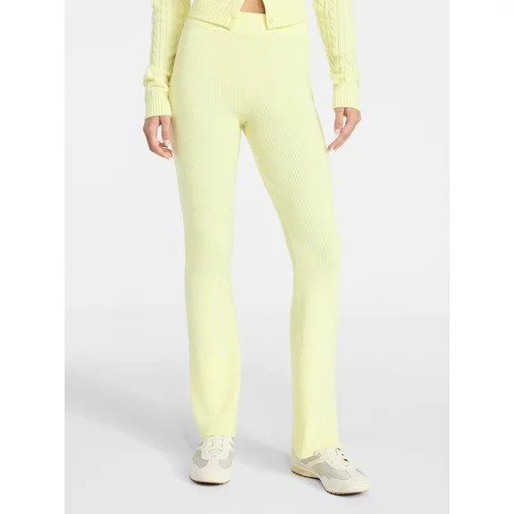 No Boundaries Ribbed Flare Pants, 30.5'' Inseam, Women's XXS-XXL | Walmart (US)