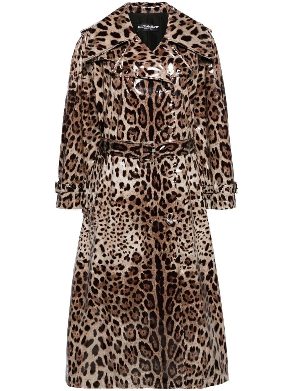 Dolce & Gabbana leopard-print belted trench coat - Neutrals | Farfetch Global
