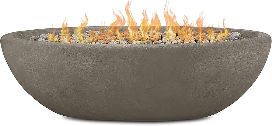 Real Flame Riverside 58" Oval Propane Fire Pit Bowl, Push-Button Ignition, Includes 28" Stainless... | Amazon (US)