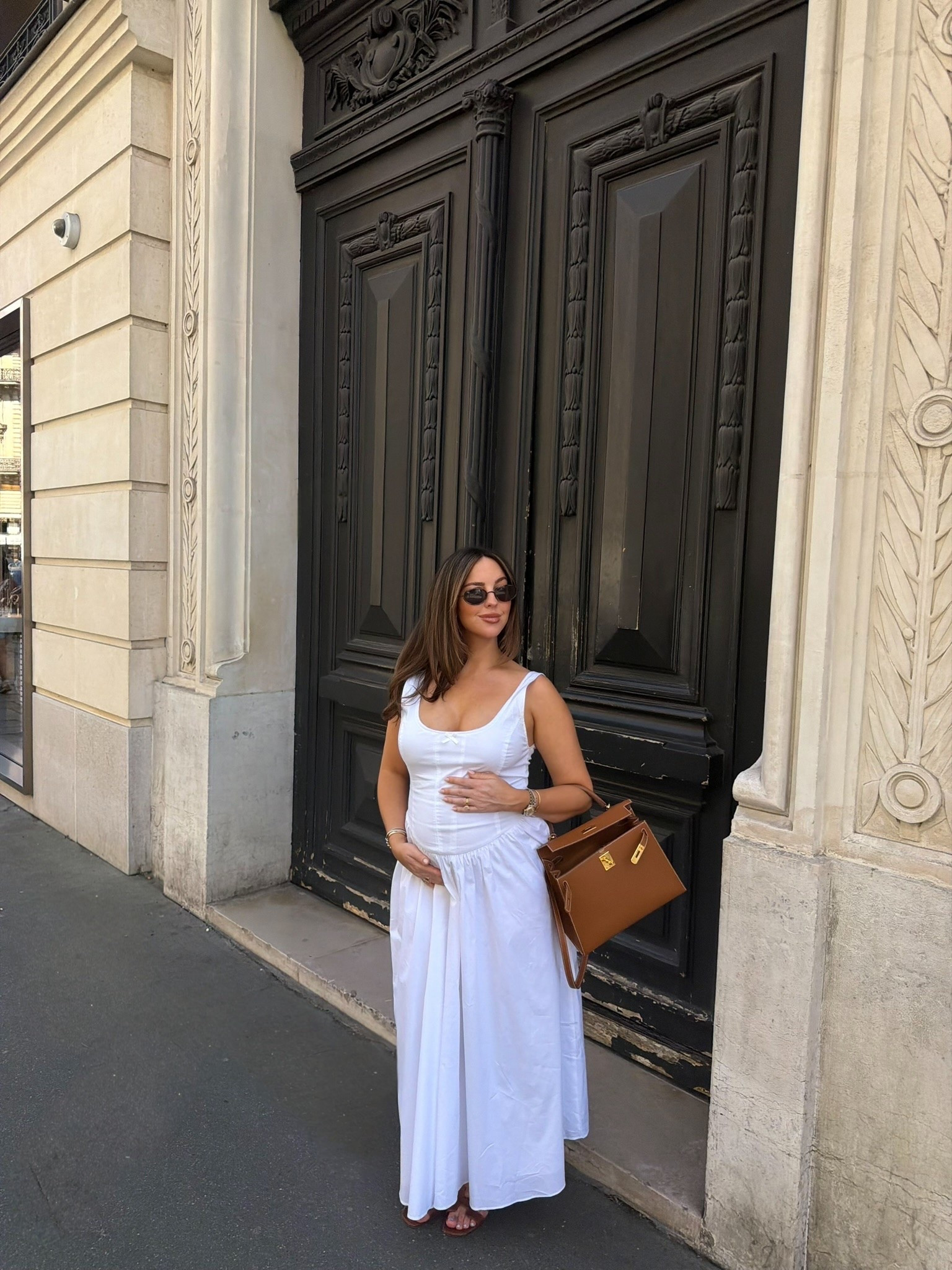 Such a flattering white dress! Sized up to a large for the bump

#LTKootd #LTKBump #LTKTravel