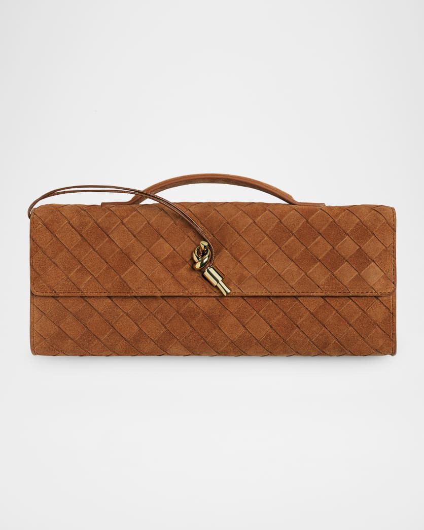 Bottega Veneta Andiamo Leather Clutch Bag | Neiman Marcus