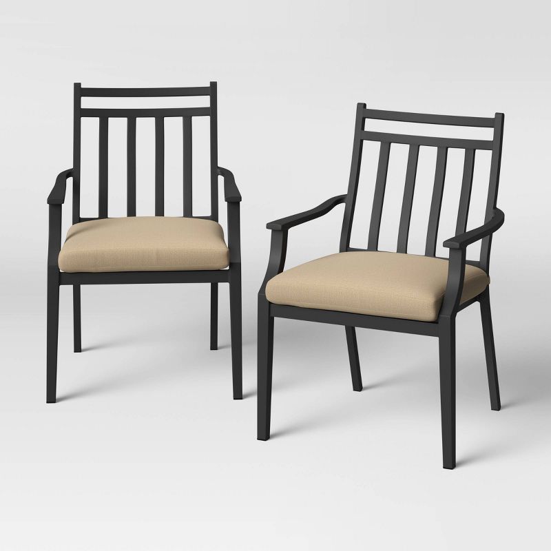 Fairmont 2pk Stationary Patio Dining Chair - Tan - Threshold&#8482; | Target