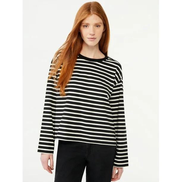 Free Assembly Women's Square Tee with Long Sleeves - Walmart.com | Walmart (US)