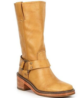 Frye Kate Harness Leather Moto Boots | Dillard's | Dillard's