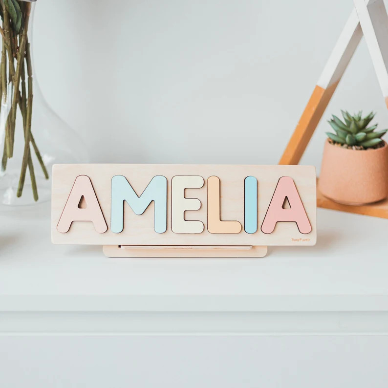 Name Busy Puzzle, Personalized Puzzle With Butterfly, 1st Birthday Baby Girl Gift, Kid Christmas ... | Etsy (US)