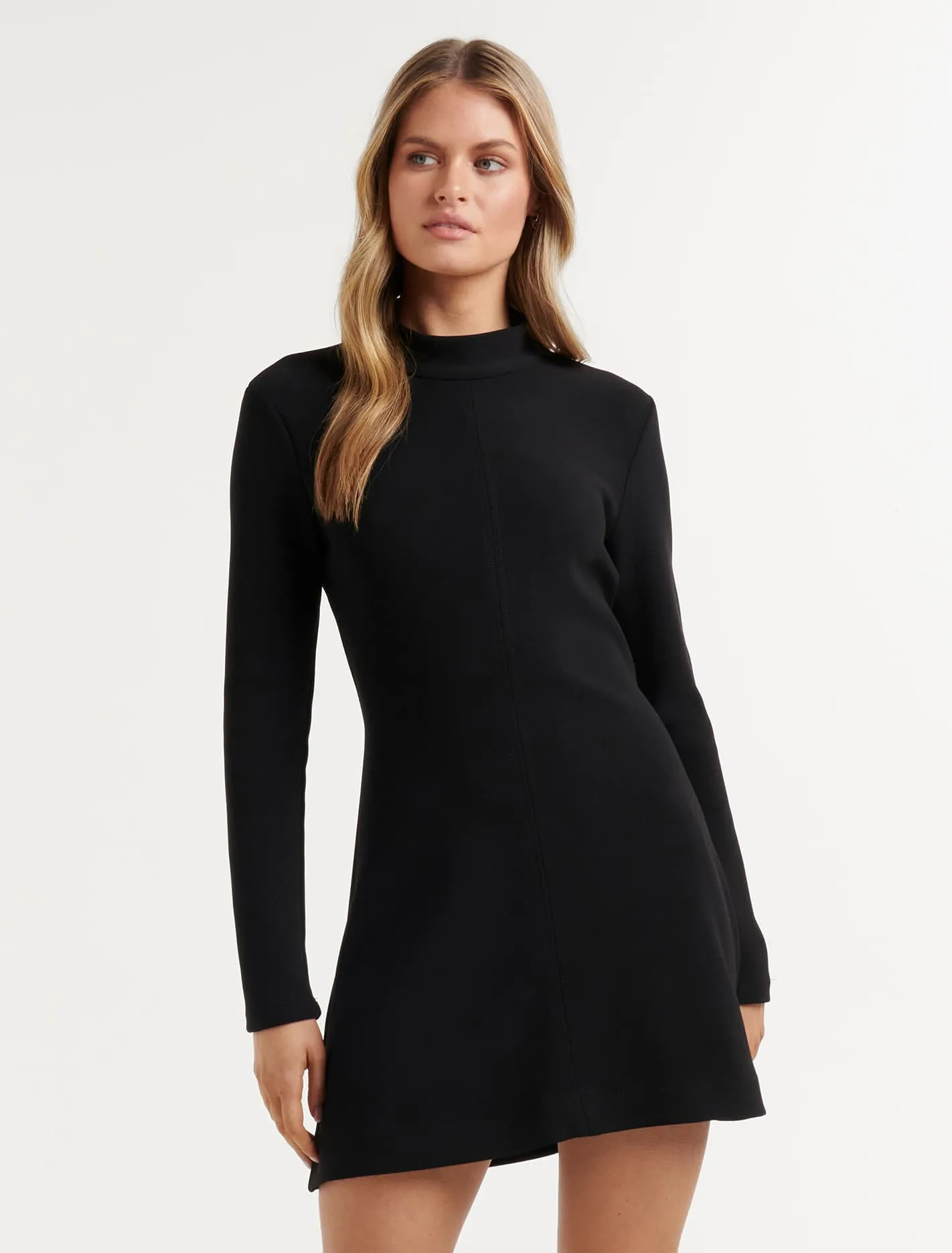 Mimi High-Neck Mini Shift Dress | Forever New (AU)