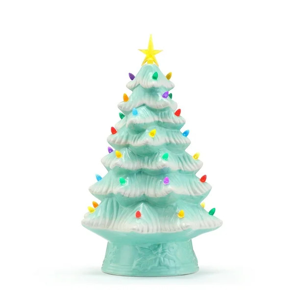 Mr. Christmas Ceramic Nostalgic Tree, 16", Seafoam | Walmart (US)