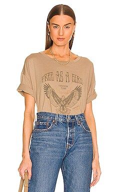 The Laundry Room Free As A Bird Oversized Tee in Camel Gold from Revolve.com | Revolve Clothing (Global)