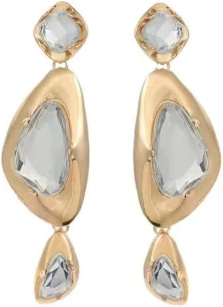 Long Drop Heavy Statement Dangle Post Earrings For Women Geometric Accessories | Amazon (US)