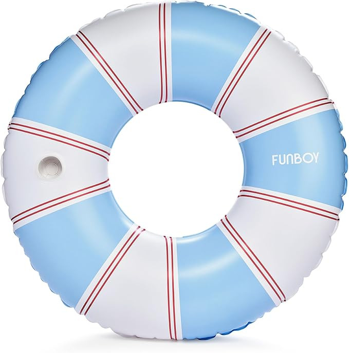 FUNBOY Giant Vintage Stripe Inflatable Pool Float with Cup Holder 48" Pool Float for Adults|Inner... | Amazon (US)