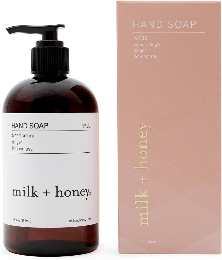 milk + honey Liquid Hand Soap No. 35, Moisturizing Hand Soap with Blood Orange, Lemongrass, and G... | Amazon (US)