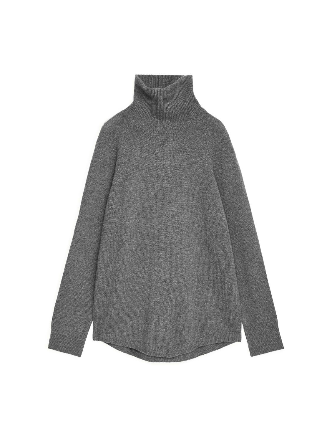 Raglan-Sleeve Cashmere Roll-Neck Jumper - Grey | ARKET (US&UK)