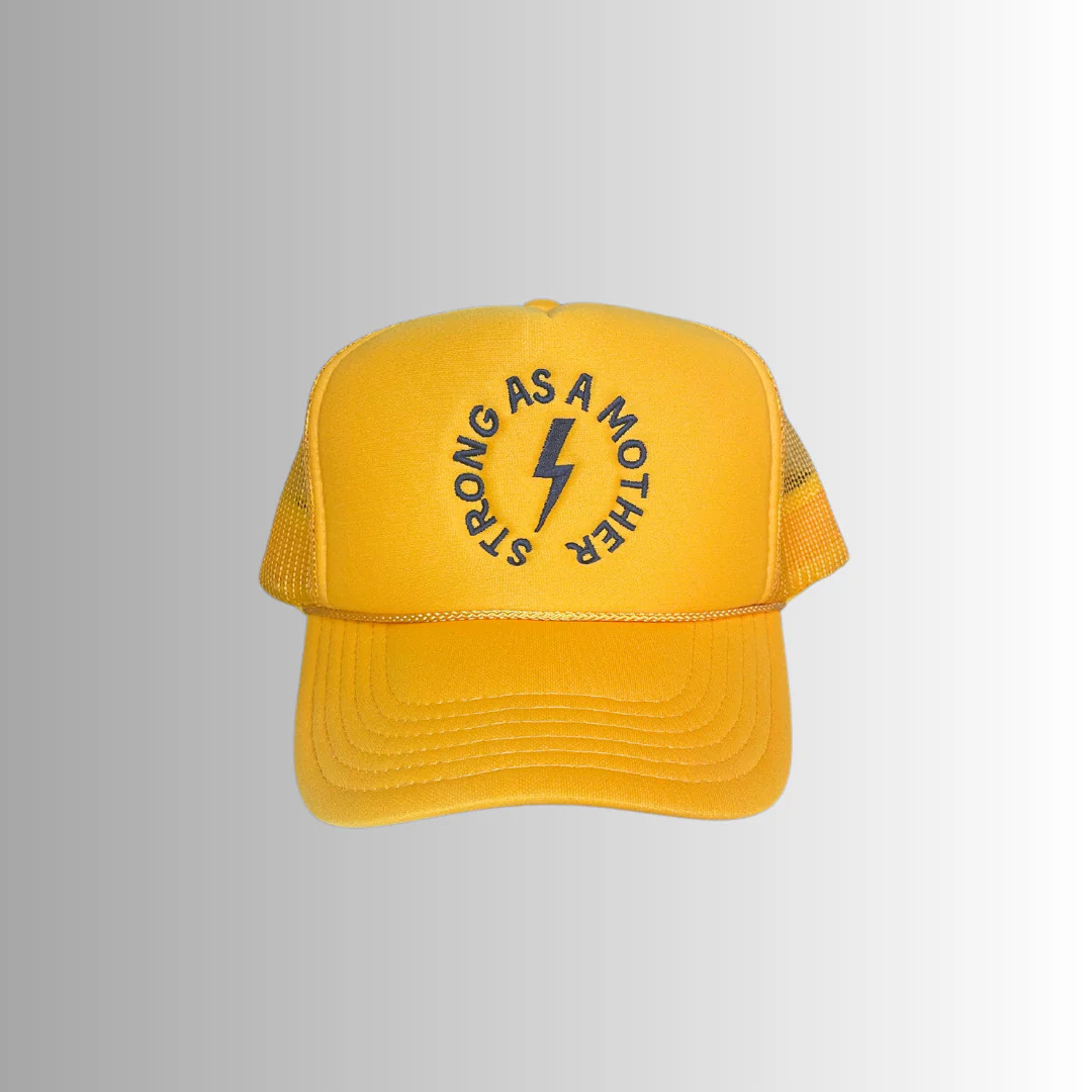 Strong as a mother™ Embroidered Trucker Hat - Yellow | Mother Hats