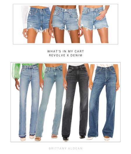 What’s in my cart - Revolve x Denim edition! Getting ready for warm weather. 

warm weather l shorts l jean shorts l revolve shorts l denim jeans l jeans 
