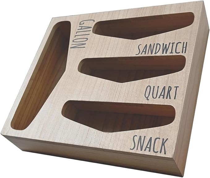 Losvio Bag Storage Organizer for Kitchen Drawer, Wooden Farmhouse Style Bags Organizer, Compatibl... | Amazon (US)