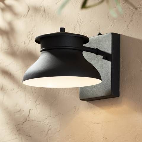 Danbury 6" High Black Dusk to Dawn LED Outdoor Wall Light - #5Y088 | Lamps Plus | Lamps Plus