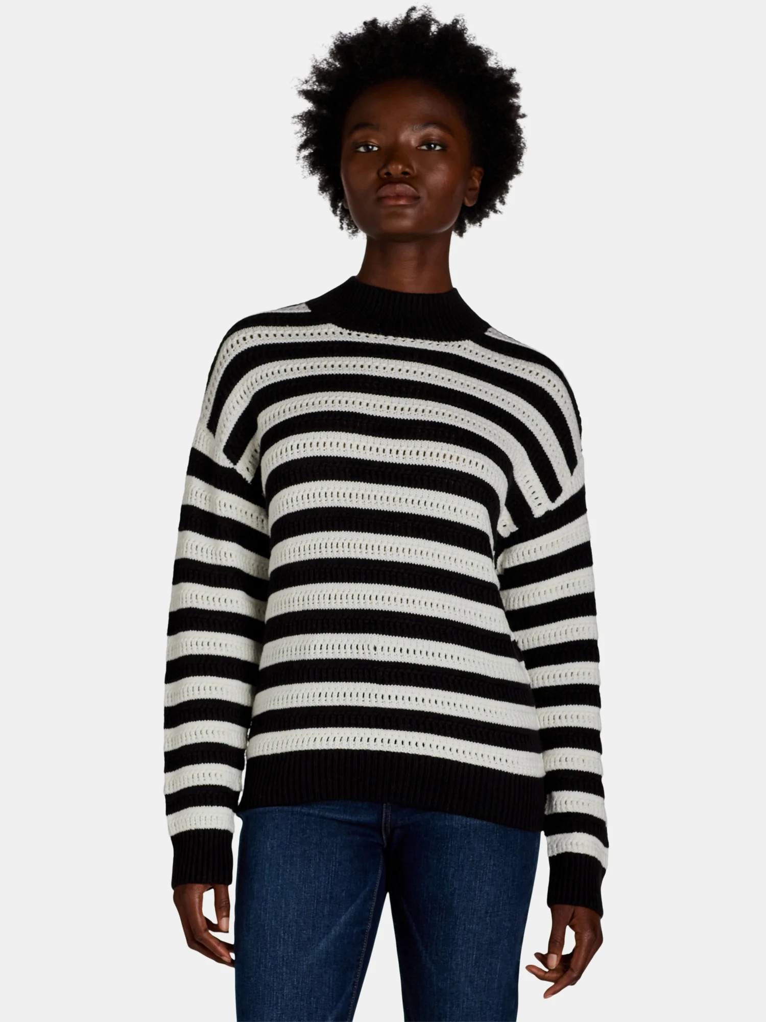 Time and Tru Women's Stripe Pullover, Sizes XS-XXXL - Walmart.com | Walmart (US)