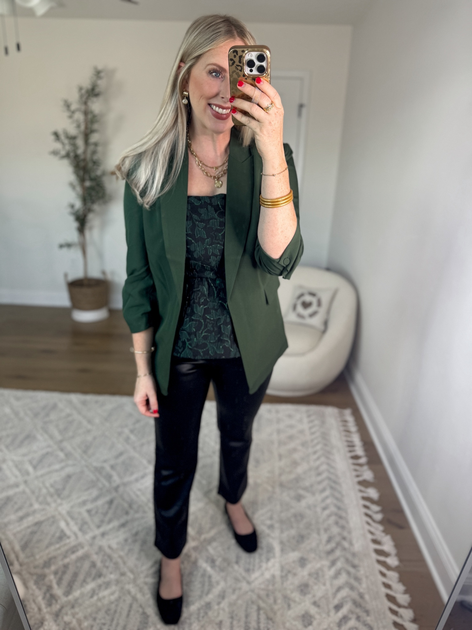 Weekend Walmart Wins try on 
Blazer- medium 
Peplum- medium 
Faux leather pants 

#LTKStyleTip #LTKFindsUnder50 #LTKSeasonal