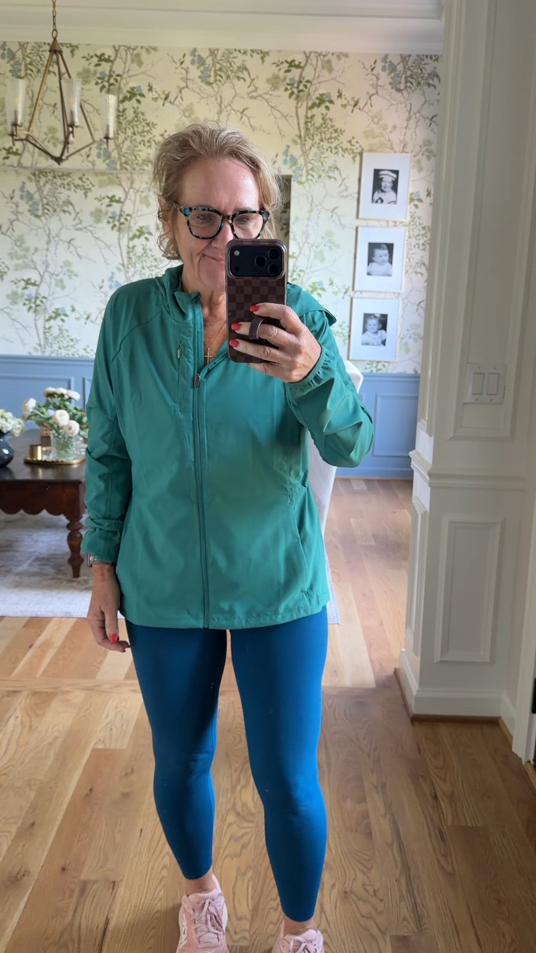 Athleta jacket size medium great lightweight layer for running walking and hiking 
Favorite spanx booty boost leggings! Size medium love their full length shoes bra tank too. Great support. 
Hokas always!

#LTKmorningroutine #LTKOver40 #LTKActive