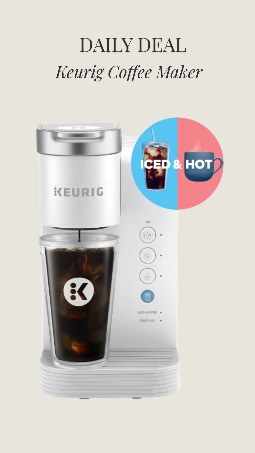 Currently on sale! This Keurig makes hot or iced coffee and is perfect for small spaces!  holidays, holiday gifts, holiday baking, Christmastime, coffee, tea, sale

#LTKHome #LTKCyberWeek #LTKSaleAlert