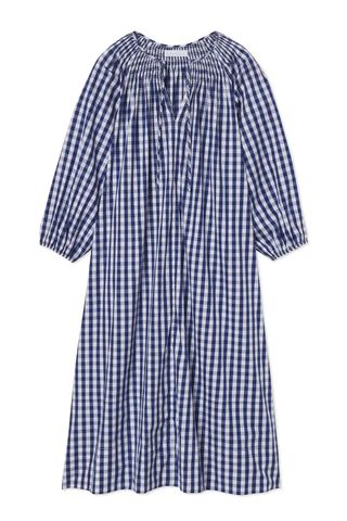 Hammock Midi Dress in Navy Gingham | Lake Pajamas