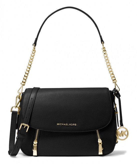 Michael Kors Women's Handbags - Black Bedord Legacy Flap Leather Shoulder Bag | Zulily
