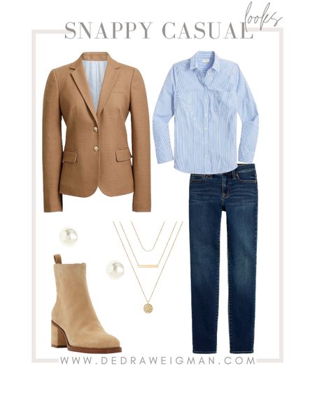Fall outfit inspiration! This blazer is perfect for work. Pair with a striped button down and it makes the perfect combo! 

#ltkfall #falloutfit #camelblazer #workoutfits #boots #fallboots

#LTKworkwear #LTKstyletip #LTKSeasonal