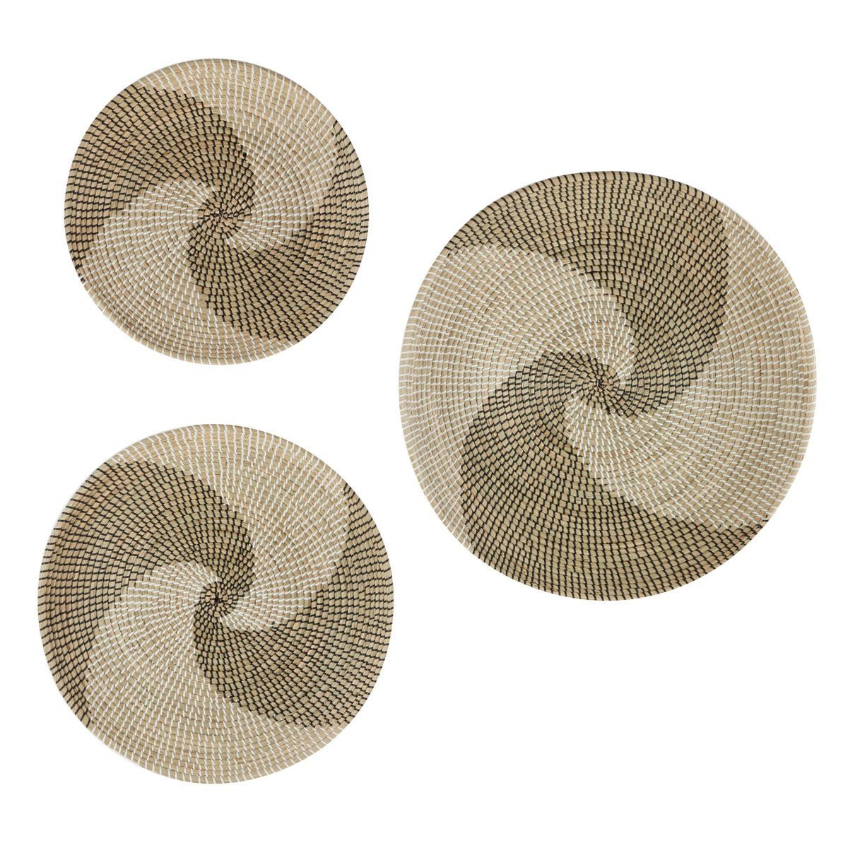 Seagrass Plate Handmade Basket Wall Decor Set of 3 Brown - Olivia & May | Target