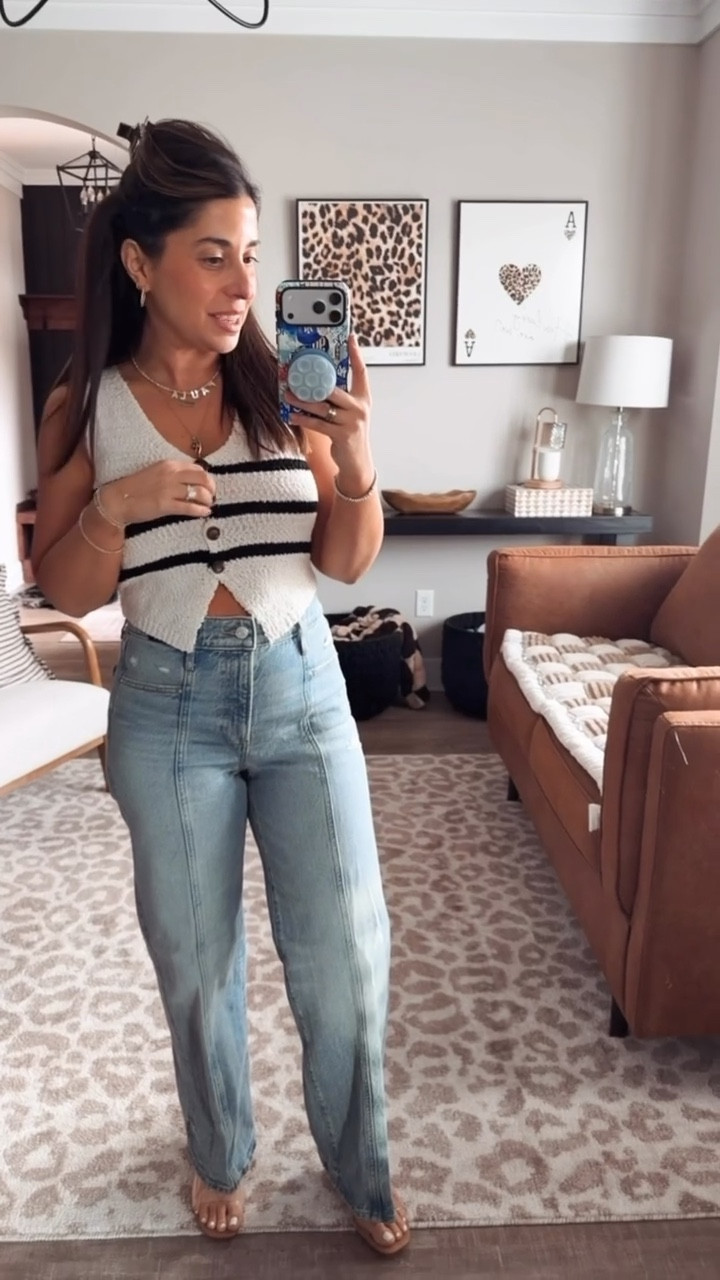 I cannot handle the pure perfection that is this top. This honestly feels like it was made for me. The style, material, and fit are all 100% me. I would not be mad at all if Express made this in more colors, because I am completely obsessed with this top 😍.
striped sweater vest, black and white summer tank 

#LTKPetite #LTKMidsize #LTKSeasonal