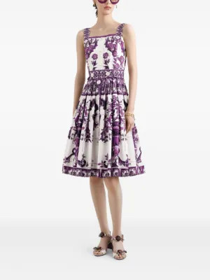 Maiolica-print midi dress | Farfetch Global