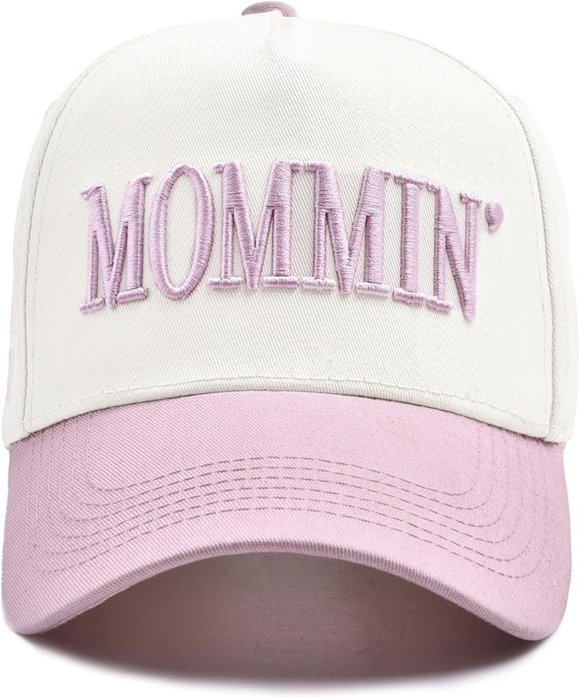 Women\u2019s Mommin Trucker Hat \u2013 Vintage Two-Tone Ponytail Baseball Cap, Embroidered Adjust... | Amazon (US)