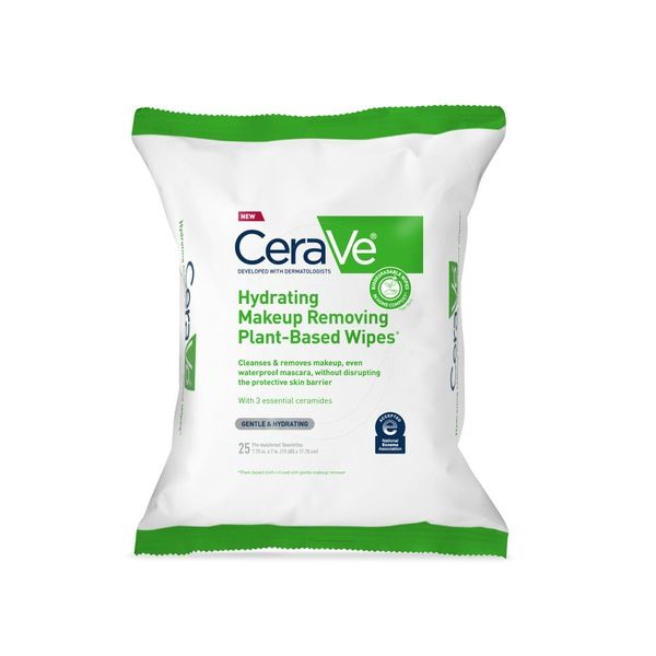 CeraVe Hydrating Makeup Removing Plant-Based Wipes with Ceramides and Glycerin, 25CT | CVS