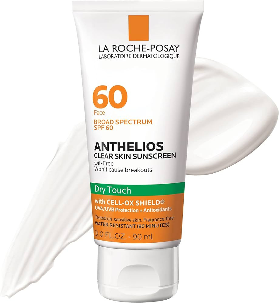La Roche-Posay Anthelios Clear Skin Sunscreen Dry Touch SPF 60, Oil Free Sunscreen For Face, Oil ... | Amazon (US)
