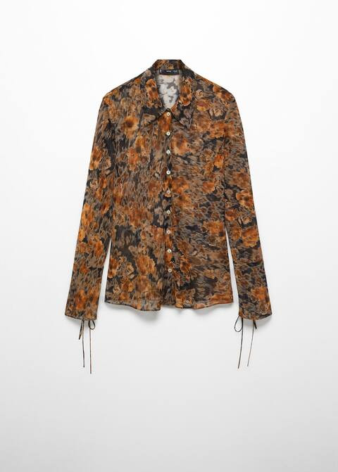 Print bow blouse -  Women | Mango USA | MANGO (US)
