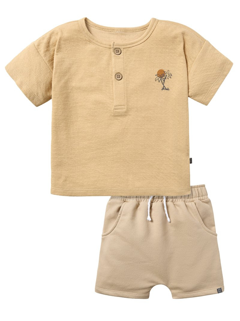 Modern Moments by Gerber Toddler Boy Organic Top and Shorts Outfit Set, Sizes 12M-5T | Walmart (US)