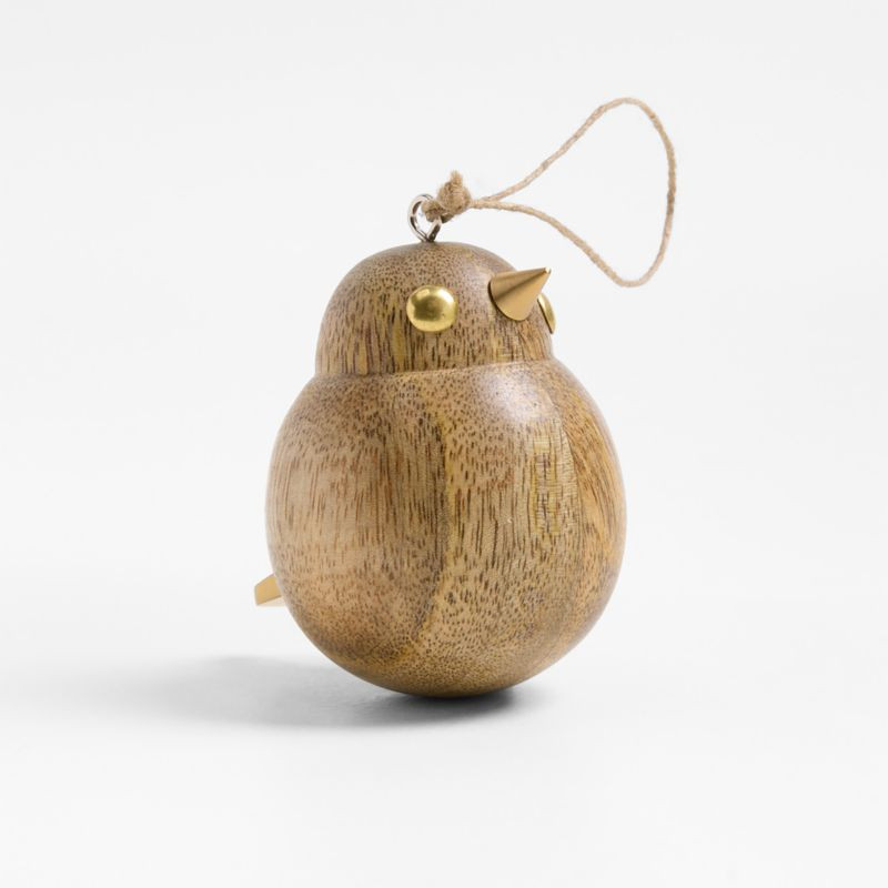 Wood & Brass Bird Christmas Ornament + Reviews | Crate & Barrel | Crate & Barrel