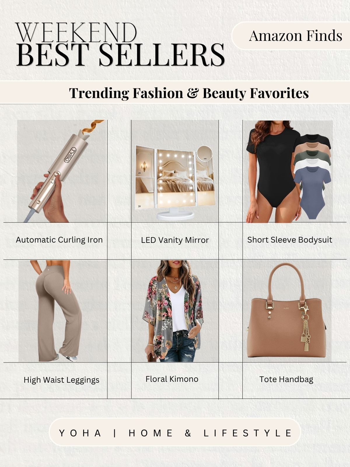 Weekend Best Sellers – Fashion & Beauty: These trending Amazon finds are going FAST 🤍 From an automatic curling iron and LED vanity mirror to effortless outfit staples like bodysuits, wide leg pants, kimonos, and tote bags — everything you need to upgrade your wardrove. Everything linked below for you! 🫶 

 #LTKselfcare #LTKU #LTKBeauty