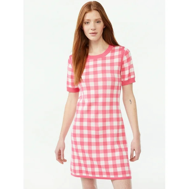 Free Assembly Women's Sweater Mini Dress with Short Sleeves | Walmart (US)