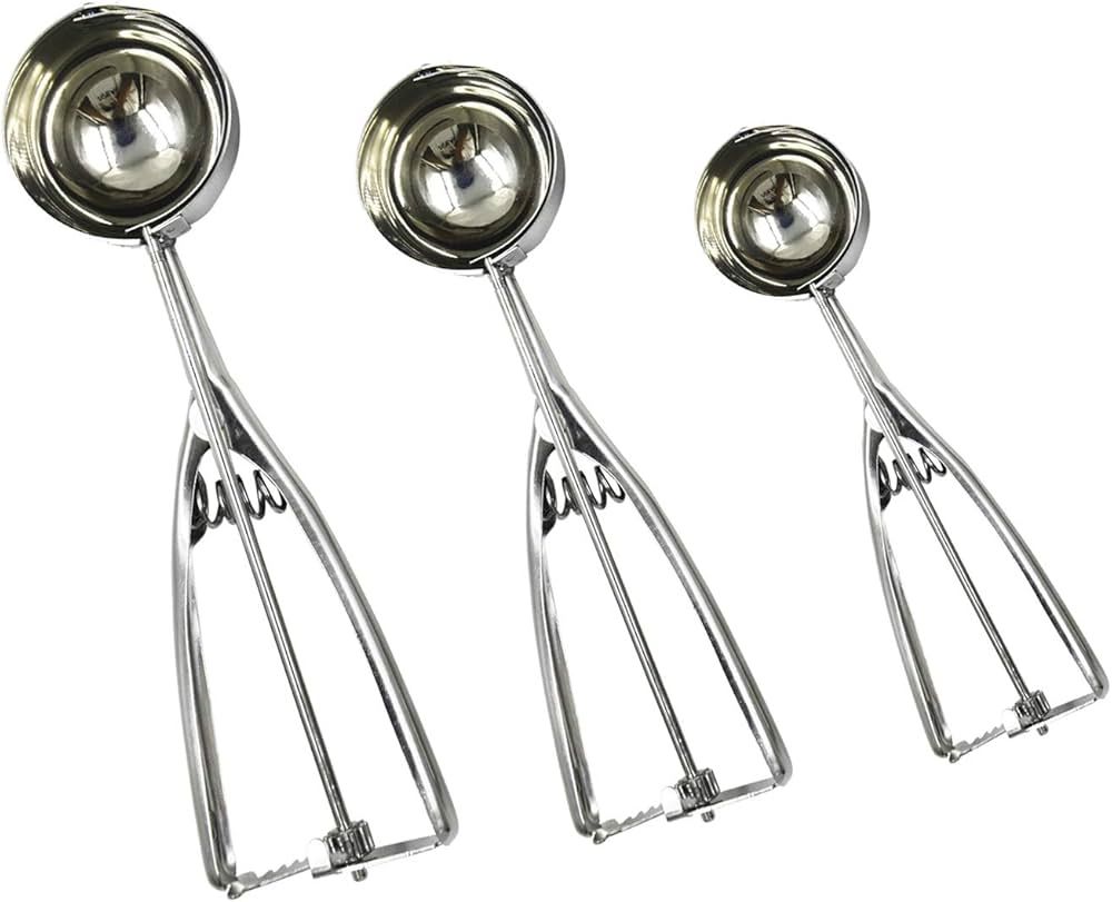 LiXiongBao Ice Cream Scoops Cookie Scoops Trigger Stainless Steel Scoops Set 3 for Baking Sorbet ... | Amazon (CA)