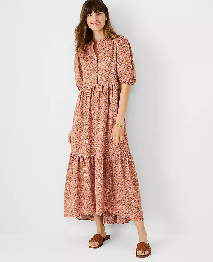 Paisley Puff Sleeve Shirtdress | Ann Taylor | Ann Taylor (US)