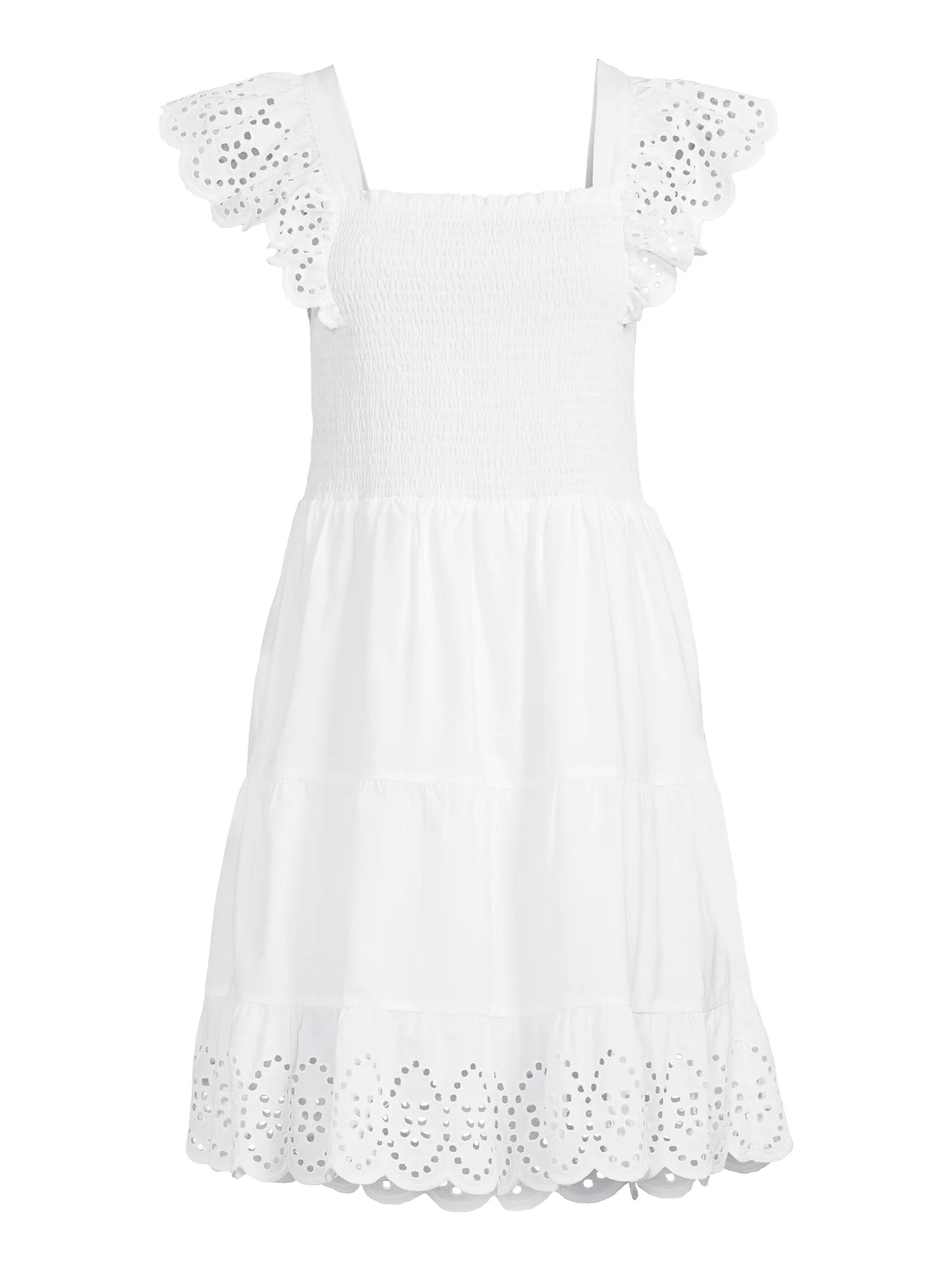 Time and Tru Women's Smocked Eyelet Dress | Walmart (US)