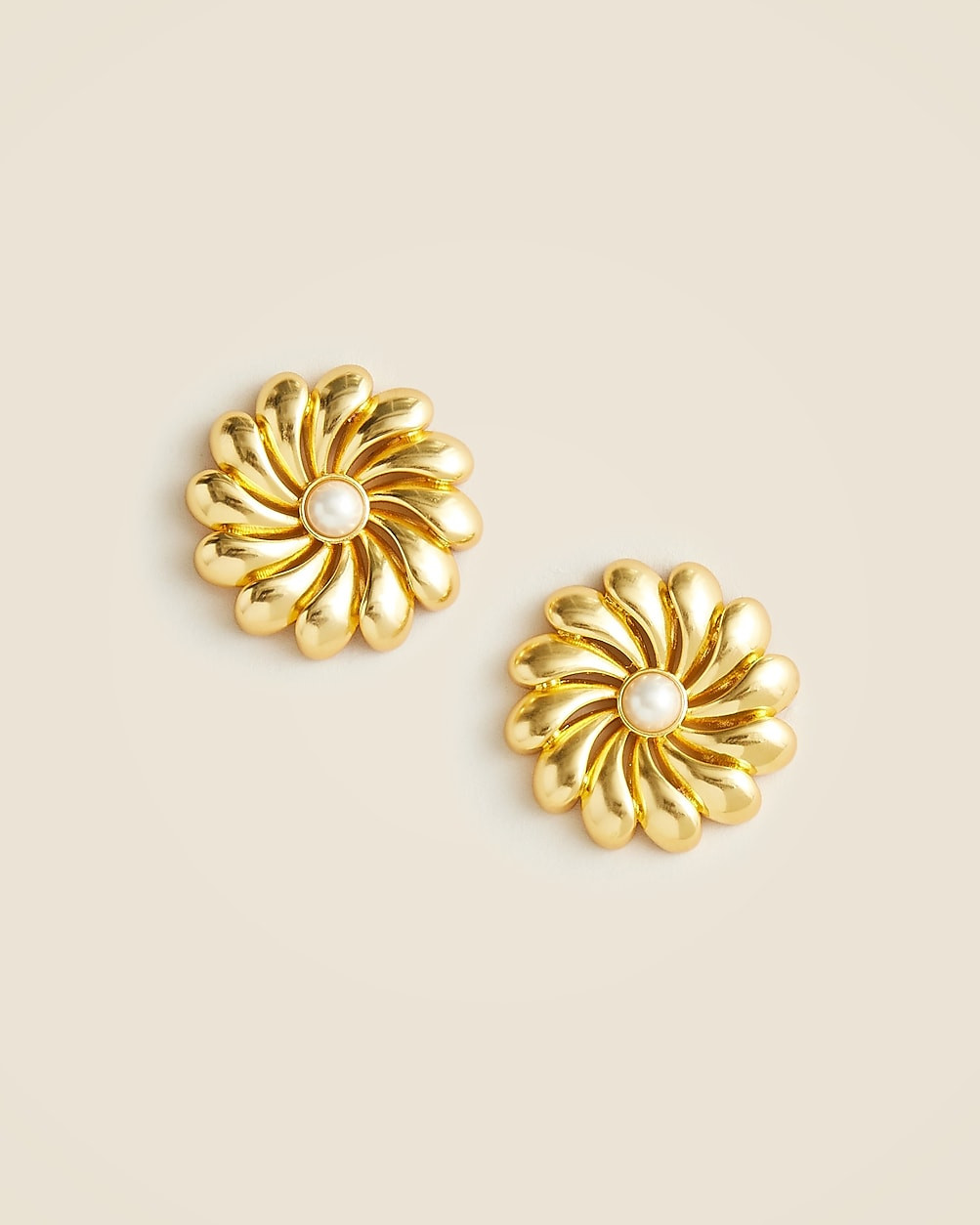Metallic flower stud earrings | J. Crew US