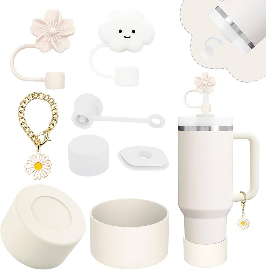 Stanley Cup Accessories Set,Including 2 Pcs 0.4in Straw Cover, 1 Silicone Spill-Proof Stopper Set... | Amazon (US)