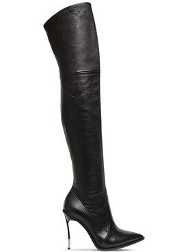 CASADEI100MM MAXI BLADE STRETCH LEATHER BOOTS | Luisaviaroma