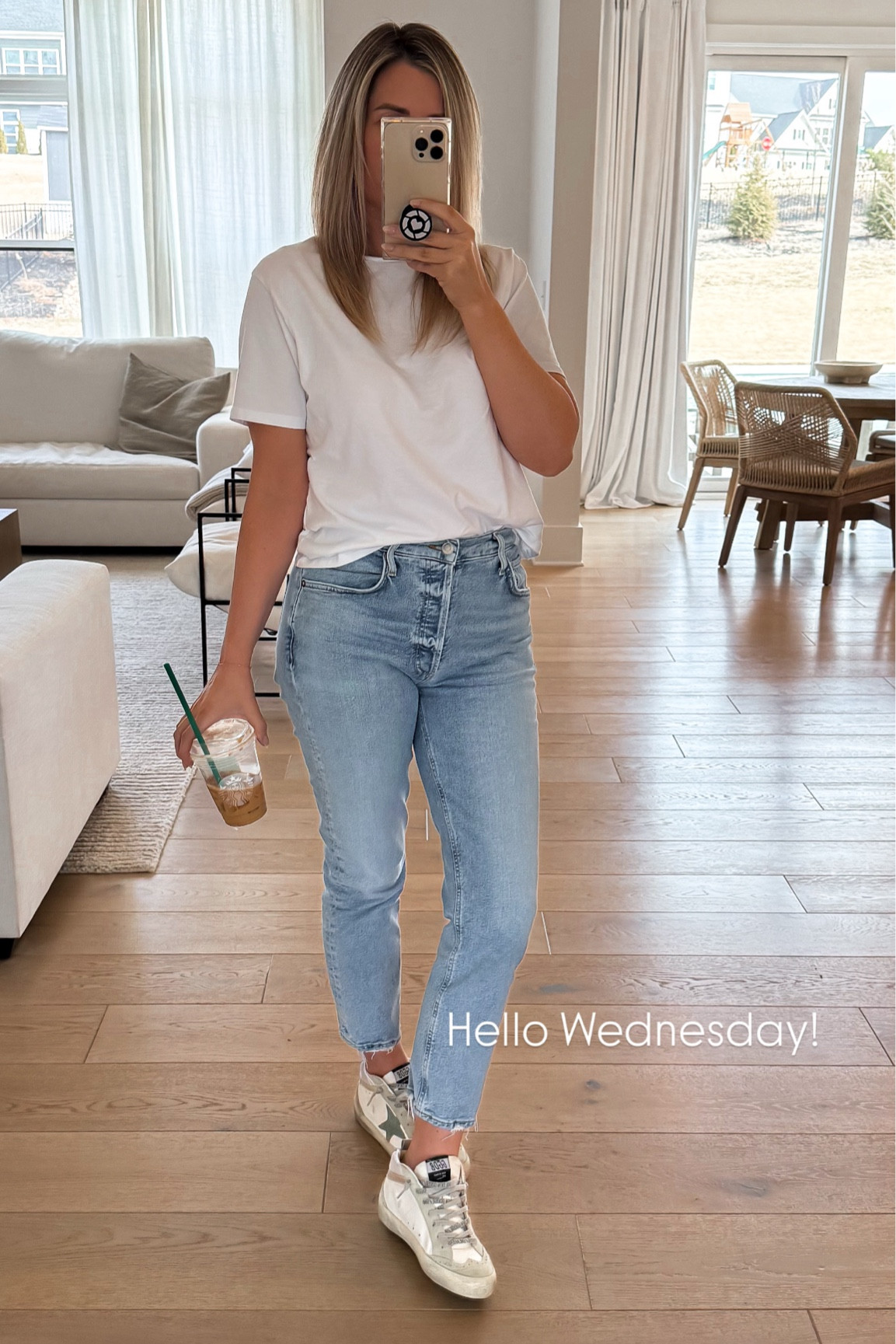 My go to white tee, denim, sneaks 🤍 

Agolde denim, white tee, golden goose sneakers, golden goose mid star, causal ootd, 

#LTKStyleTip #LTKPetite #LTKFindsUnder50