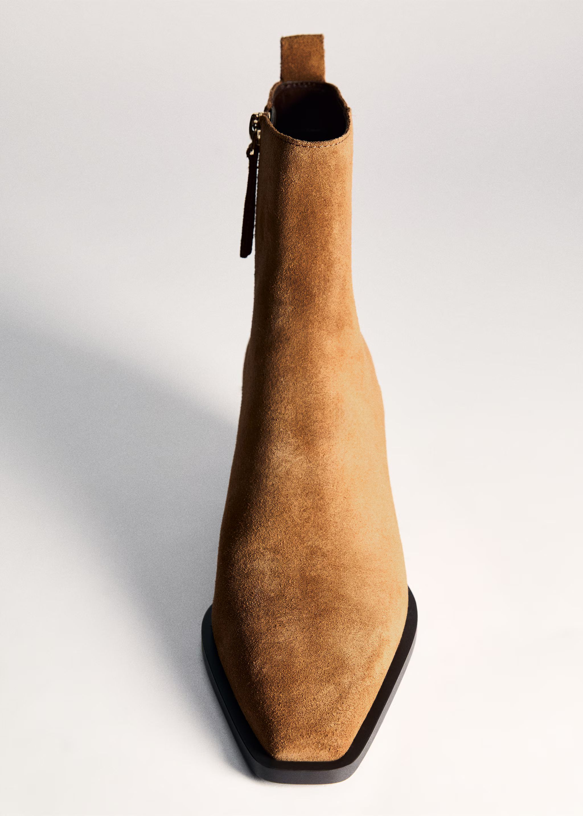 Heel suede ankle boot - Woman | MANGO United Kingdom | MANGO (UK)