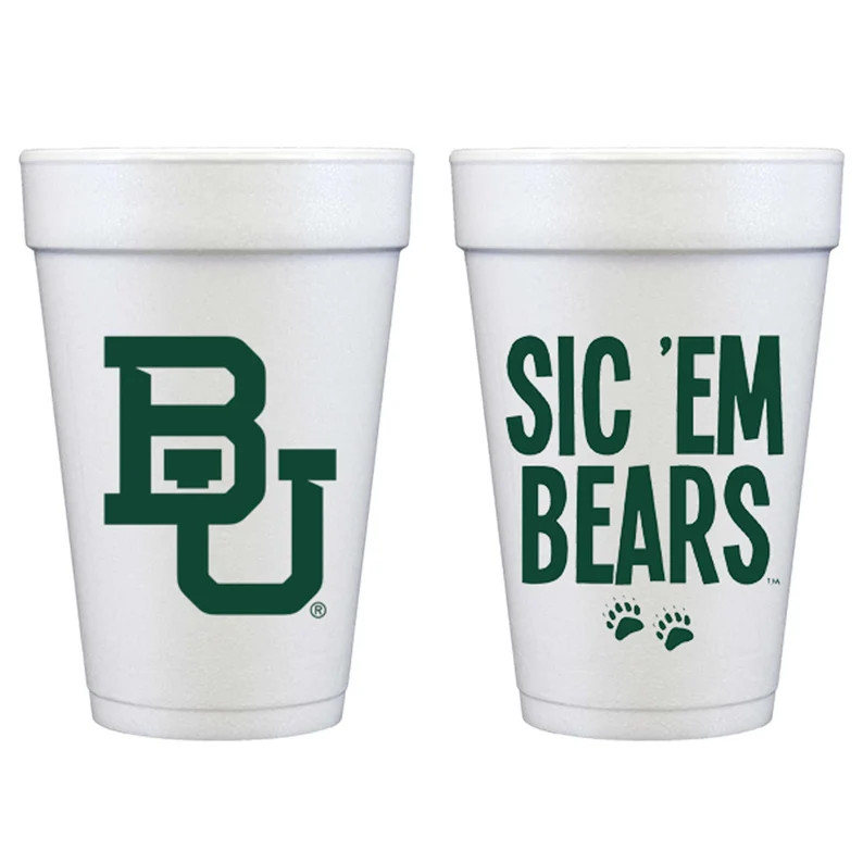 Baylor University Logo/Sic 'Em Bears {Styrofoam Cup 10 Pack} | Etsy (Global)