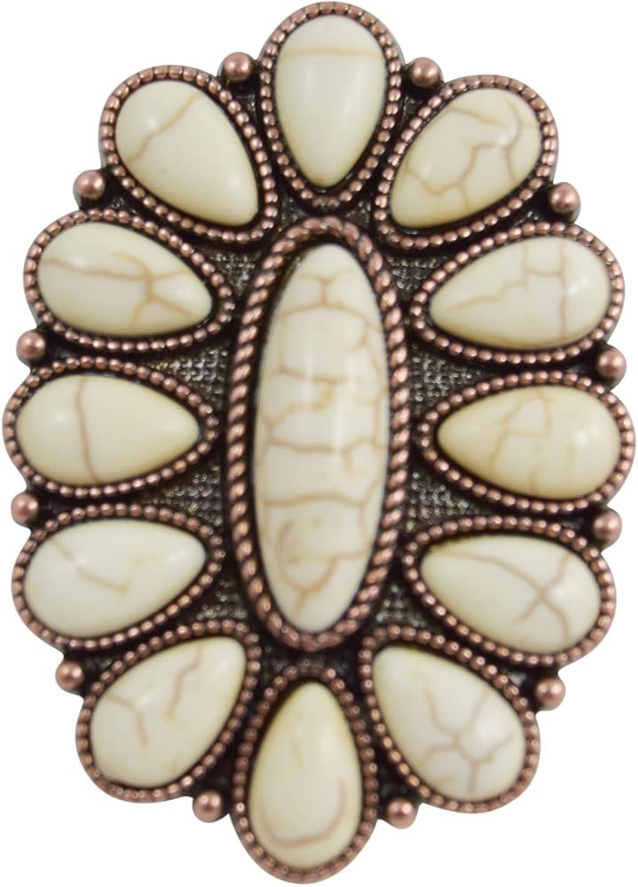 White Squash Blossom Howlite Statement Ring \u2013 Stylish and Versatile Fashion Accessory | Amazon (US)