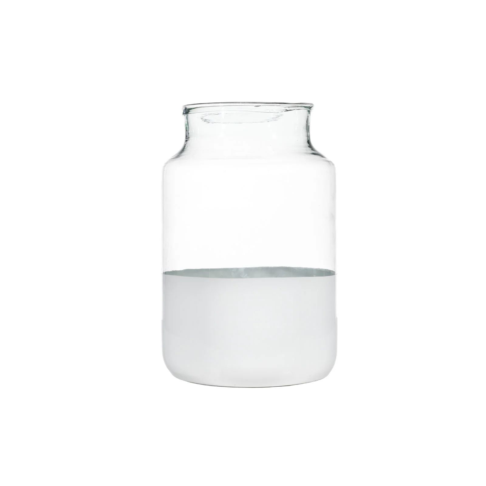 Medium White Dipped Glass Jar | Brooke and Lou